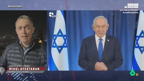 Mikel Ayestaran analiza la primera comparecencia de Netanyahu desde que empezó la guerra: "Ha sido muy triunfalista" El corresponsal explica que la comparecencia ha sido a través de la plataforma 'Zoom', pero solo han podido acceder a la misma un número limitado de periodistas, escogidos por la oficina del primer ministro.