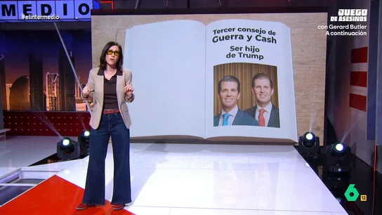 Los consejos de Cristina Gallego para "forrarse en conflictos bélicos": de "montar tu empresa de armas" a "ser hijo de Trump" Cristina Gallego se convierte en la 'broker' y 'experta' en mercados de 'El Intermedio' y en este vídeo cuenta quién está haciendo de la guerra de Irán la ocasión perfecta para multiplicar su patrimonio.