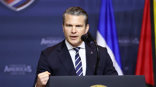 El secretario de Defensa de Estados Unidos, Pete Hegseth, durante una comparecencia El secretario de Defensa de Estados Unidos, Pete Hegseth, durante una comparecencia
