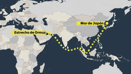 El trayecto del USS Tripoli desde el Mar de Japón al estrecho de Ormuz El trayecto del USS Tripoli desde el Mar de Japón al estrecho de Ormuz