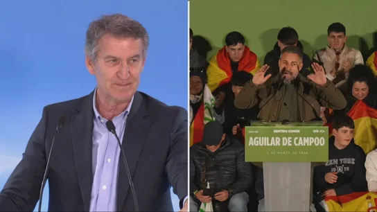 Ni los candidatos, ni las propuestas: la bronca entre Feijóo y Abascal protagoniza la campaña en Castilla y León Ni los candidatos, ni las propuestas: la bronca entre Feijóo y Abascal protagoniza la campaña en Castilla y León