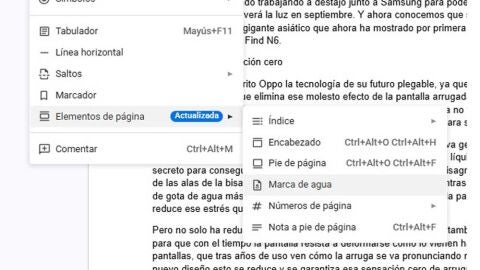 Aplicando marca de agua en Documentos de Google