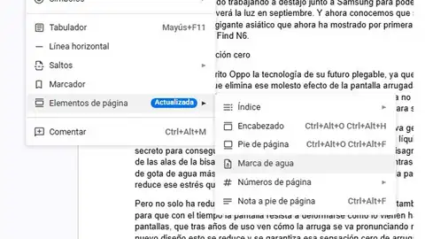 Aplicando marca de agua en Documentos de Google Aplicando marca de agua en Documentos de Google