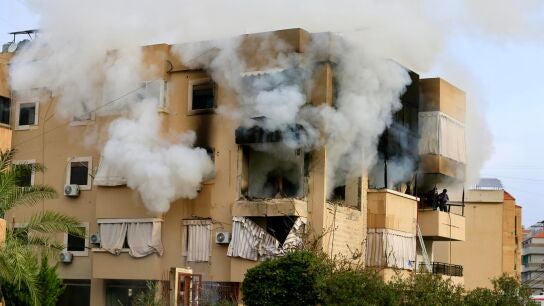Imagen de un ataque israel&iacute; a una zona residencial en L&iacute;bano