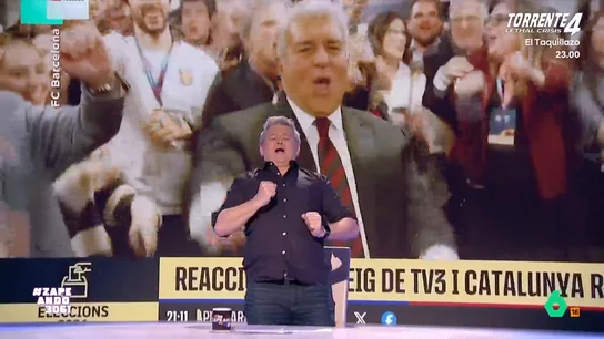Miki Nadal imita el baile de Joan Laporta al convertirse, de nuevo, en presidente de Barça Este fin de semana se han celebrado las elecciones para elegir al nuevo presidente del Fútbol Club Barcelona y Laporta ha sido elegido de nuevo.