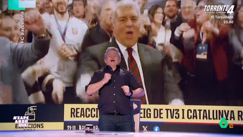 Miki Nadal imita el baile de Joan Laporta al convertirse, de nuevo, en presidente de Bar&ccedil;a