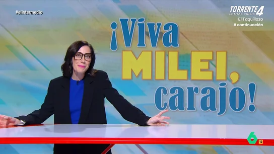 Cristina Gallego, sobre la foto de Abascal y Milei con un mono de YPF Cristina Gallego presenta '¡Viva Milei, carajo!', el 'informativo independiente' en el que analiza la visita del presidente argentino a España y las investigaciones que le relacionarían con la criptoestafa de Libra.