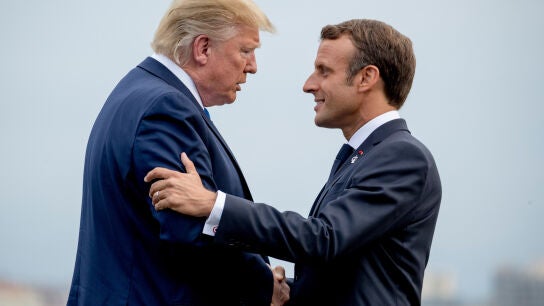 El presidente de EEUU, Donald Trump, y el presidente franc&eacute;s, Emmanuel Macron, en una imagen de archivo.