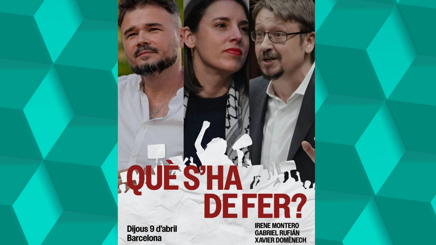 Rufián participará en otro acto por la unidad de la izquierda con Irene Montero y Xavier Domènech Rufián participará en otro acto por la unidad de la izquierda con Irene Montero y Xavier Domènech