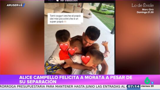 Alice Campello felicita a &Aacute;lvaro Morata por el D&iacute;a del Padre y &eacute;l reacciona as&iacute;