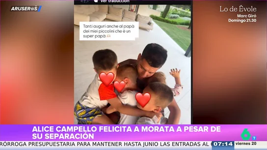 Alice Campello felicita a Álvaro Morata por el Día del Padre y él reacciona así Alice Campello felicita a Álvaro Morata por el Día del Padre y él reacciona así