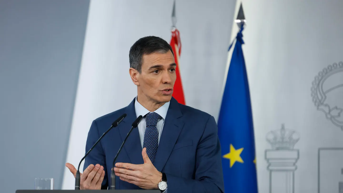 El presidente del Gobierno, Pedro Sánchez, durante su comparecencia este viernes El presidente del Gobierno, Pedro Sánchez, durante su comparecencia este viernes