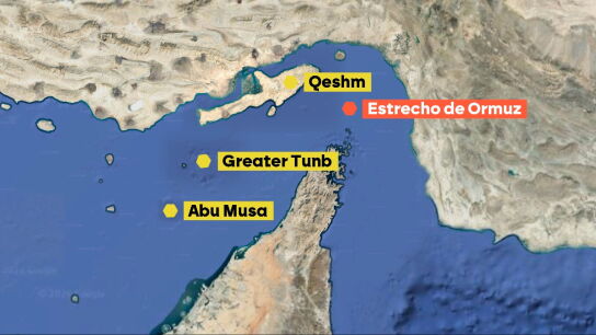 Las tres estrat&eacute;gicas islas en el estrecho de Ormuz a por las que Turmp podr&iacute;a ir para controlar el paso del petr&oacute;leo