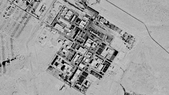 Imagen de satélite tomada en 1971 y posteriormente desclasificada por EEUU de la planta de Dimona Imagen de satélite tomada en 1971 y posteriormente desclasificada por EEUU de la planta de Dimona