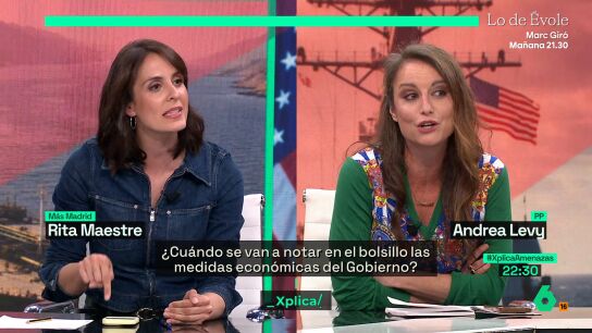 Rita Maestre, a Andrea Levy: "Si aqu&iacute; gobernaran Feij&oacute;o y Abascal, estar&iacute;as apoyando en las ruedas de prensa a Netanyahu y Trump"