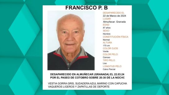 Cartel de la desaparici&oacute;n de Francisco P&eacute;rez Bedmar.