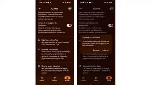 Expotando contraseñas Expotando contraseñas