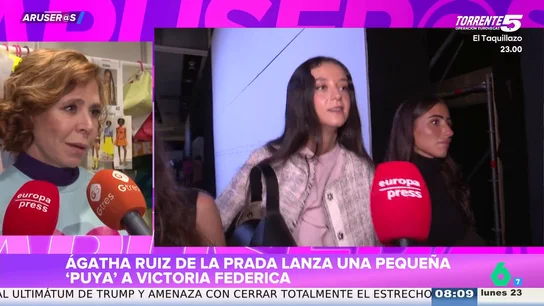 El 'dardo' de Ágatha Ruiz de la Prada a Victoria Federica: "Ha cogido la mala costumbre de que solo va vestida si le pegan" El 'dardo' de Ágatha Ruiz de la Prada a Victoria Federica: "Ha cogido la mala costumbre de que solo va vestida si le pegan"
