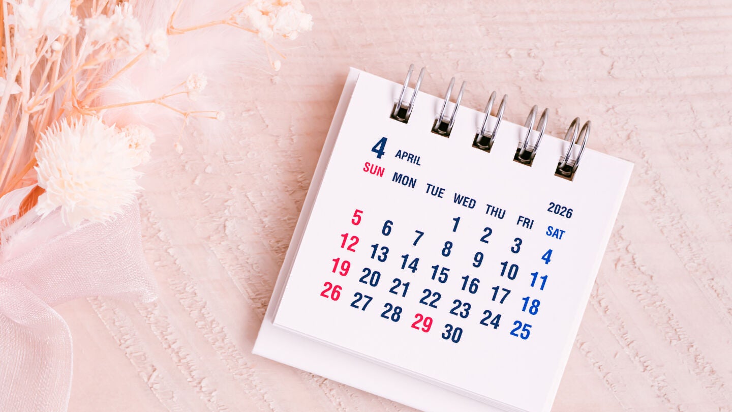 Calendario mes de abril de 2026