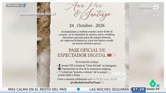Le invitan virtualmente a una boda para que sea "espectador digital": "No hab&iacute;a espacio para m&iacute;, pero quer&iacute;an que fuera parte"