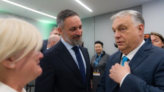 Santiago Abascal y Viktor Orb&aacute;n en Budapest, Hungr&iacute;a