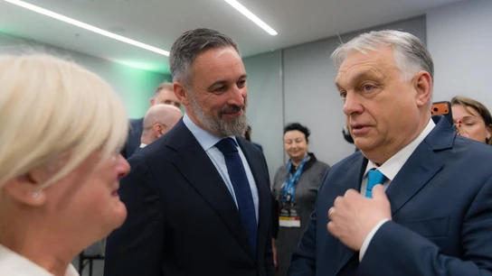 Santiago Abascal y Viktor Orbán en Budapest, Hungría Santiago Abascal y Viktor Orbán en Budapest, Hungría