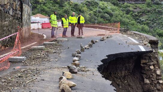 Carreteras da&ntilde;adas por la borrasca