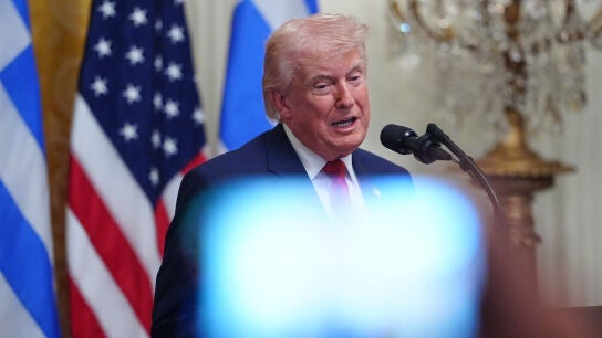 El presidente de Estados Unidos, Donald Trump, durante una comparecencia