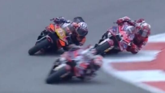 Marc M&aacute;rquez, 'Pecco' Bagnaia y Enea Bastianini 