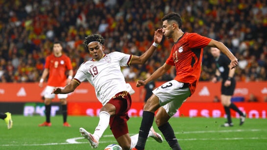 Momento del partido amistoso entre España y Egipto