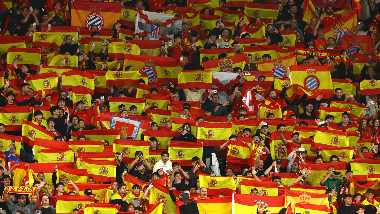 La grada de Cornellà-El Prat durante el partido entre España y Egipto La grada de Cornellà-El Prat durante el partido entre España y Egipto
