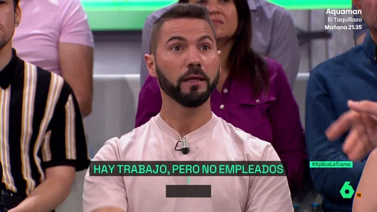 Un camarero, a un empresario que afirma que prefieren estar en paro: "Por trabajar duro no es, es que luego se saltan los derechos" Un camarero, a un empresario que afirma que prefieren estar en paro: "Por trabajar duro no es, es que luego se saltan los derechos"