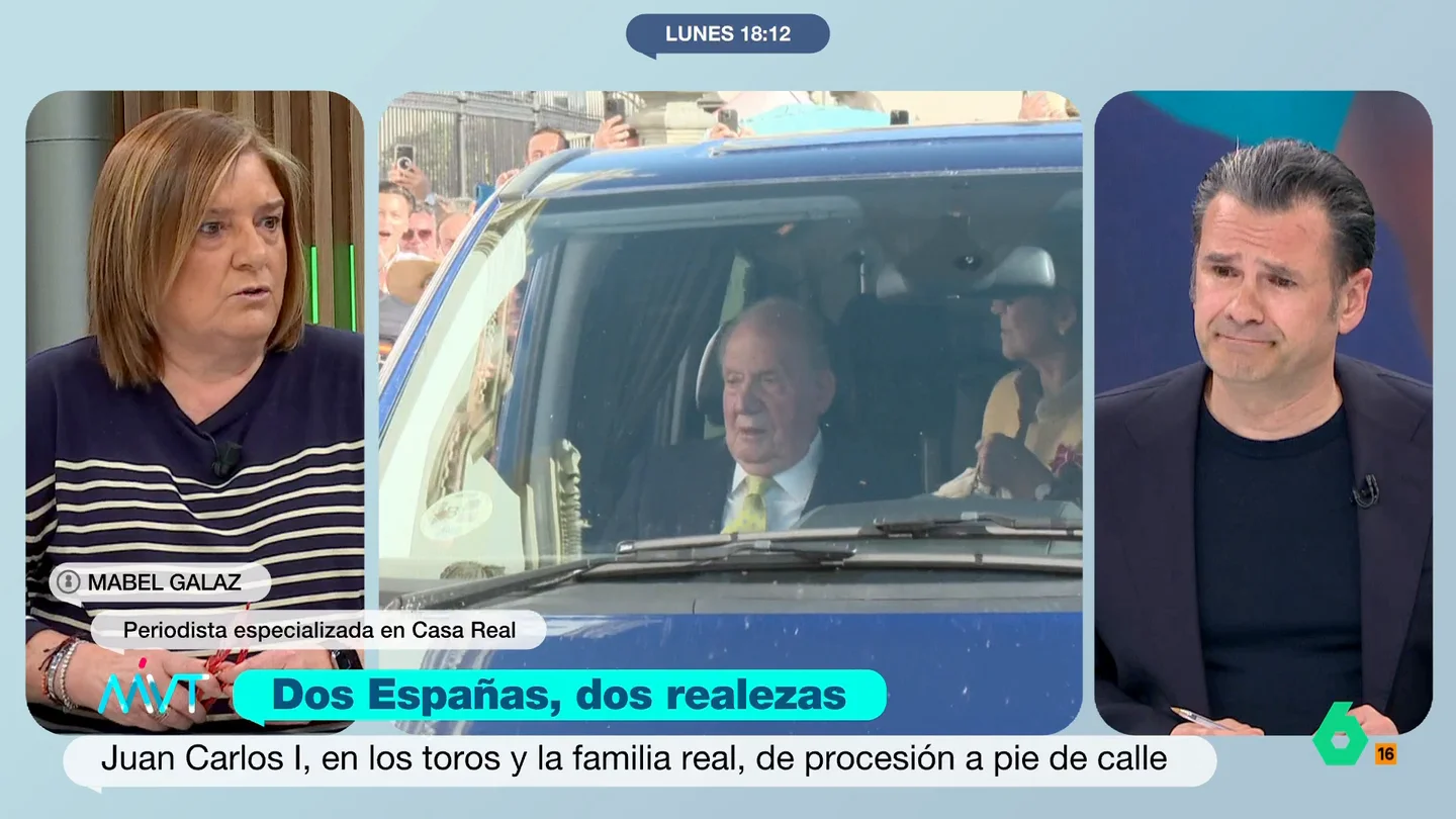 Mabel Galaz, sobre los viajes del rey Juan Carlos a España: "A veces viene y nosotros ni nos enteramos" Mabel Galaz explica en este vídeo que en estos momentos el rey Juan Carlos "está viajando mucho". También a España, donde a las apariciones mediáticas que considera "una provocación" a la familia real se unen otras más discretas.