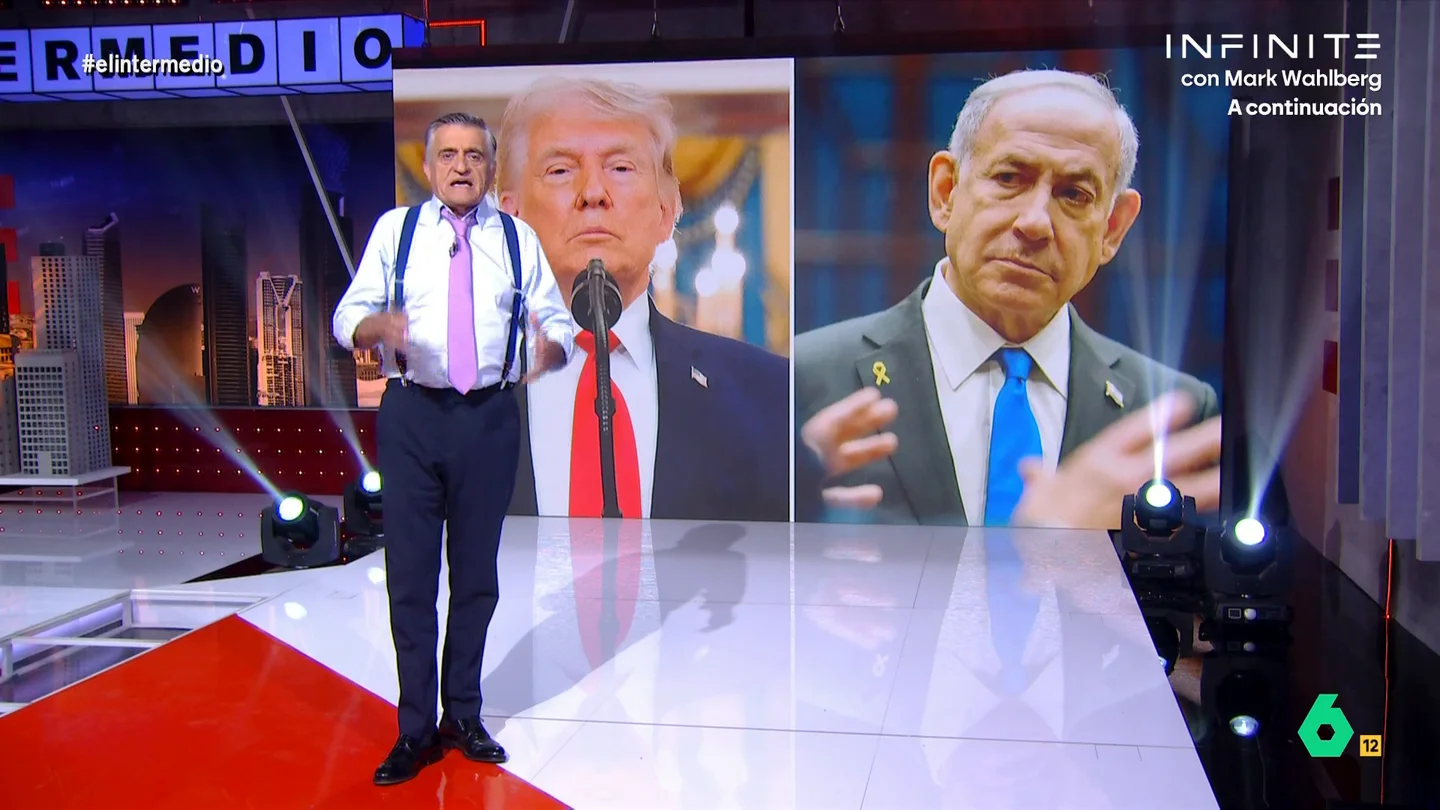 Wyoming pide que Trump y Netanyahu "se cojan un par de años sabáticos": "Son peligrosos y ponen en peligro al resto del planeta" El presentador de El Intermedio señala que "no sirve de nada" intentar negociar con ambos líderes ya que ambos "continúan con su afán destructor y acercando cada vez más el planeta a un cataclismo".