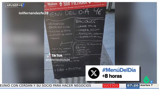 As&iacute; es el men&uacute; del d&iacute;a de 4 euros de un restaurante de Granada: del gazpacho a la fabada, pasando por el lomo y el pan de Calatrava