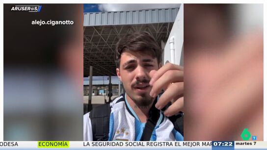 Se empe&ntilde;a en ir a EEUU andando desde Argentina para ir al &uacute;ltimo Mundial de Messi con su mujer a punto de dar a luz