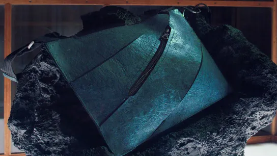 Bolso de lujo hecho con proteína reconstruida de T-Rex Bolso de lujo hecho con proteína reconstruida de T-Rex