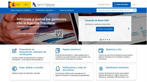 Así es la web de la AEAT