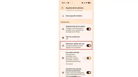 Ajustes de la cámara de Google Ajustes de la cámara de Google