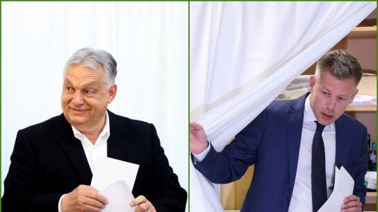 Orb&aacute;n, a la izquierda; Magyar, a la derecha