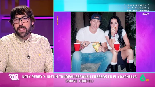 Quique Peinado reacciona al ver a Trudeau en Coachella: "Por muchos noodles que comas, la resaca te va a durar hasta el año que viene" Zapeando analiza los mejores momentos de este fin de semana en el festival de Coachella, donde mientras Justin Bieber interpretaba 'Baby' en el escenario, Katy Perry se volvía loca entre el público.