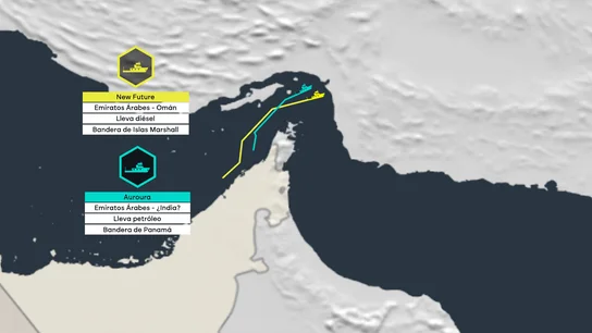 Dos petroleros vinculados a Irán han sido los últimos que, según la agencia Reuters, han logrado cruzar el estrecho antes de que arrancara el contrabloqueo. Dos petroleros vinculados a Irán han sido los últimos que, según la agencia Reuters, han logrado cruzar el estrecho antes de que arrancara el contrabloqueo.