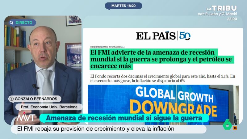 Gonzalo Bernardos critica la &uacute;ltima advertencia del FMI sobre una posible recesi&oacute;n mundial: "Han querido espantar a la gente"