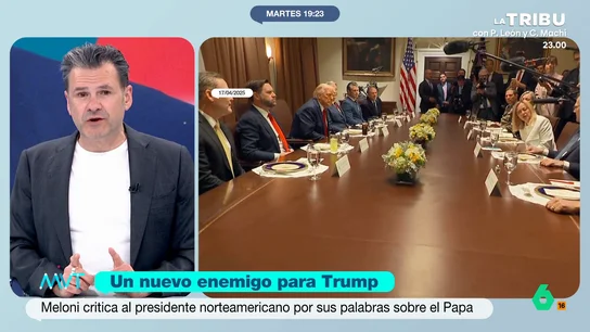 Iñaki López reacciona al ataque de Donald Trump a Meloni: "Eran los 'Brangelina' de la política" El presidente de Estados Unidos ha criticado las palabras de la presidenta italiana en defensa del papa León XIV. Además, también ha recordado que Meloni no apoyó su intervención en Irán.