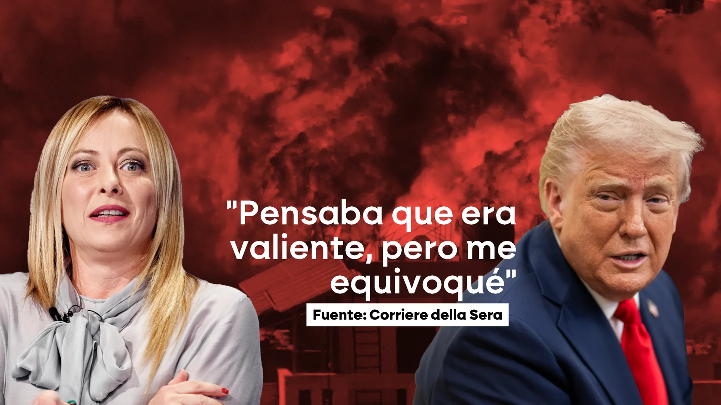 La nueva guerra de Trump es contra su aliada europea: estalla contra Meloni por su defensa al papa y el 'no' por Irán. La nueva guerra de Trump es contra su aliada europea: estalla contra Meloni por su defensa al papa y el 'no' por Irán.