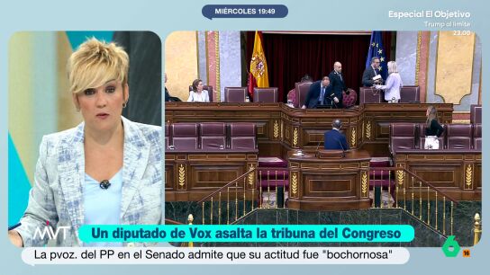 En medio de las dif&iacute;ciles negociaciones con Vox, el Partido Popular, con Feij&oacute;o a la cabeza, ha preferido no comentar el bochornoso espect&aacute;culo de Jos&eacute; Mar&iacute;a S&aacute;nchez en la tribuna del Congreso. La reacci&oacute;n de Cristina Pardo, en este v&iacute;deo.