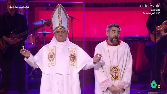La 'homilía' del 'papa Wyoming' en el aniversario de El Intermedio La fiesta por el 20 aniversario de El Intermedio arranca con una 'misa aznariana' con la que el 'papa Wyoming' y el 'monaguillo Mateo' intentan "salvar" a los asistentes, entre ellos Gabriel Rufián o Ada Colau.