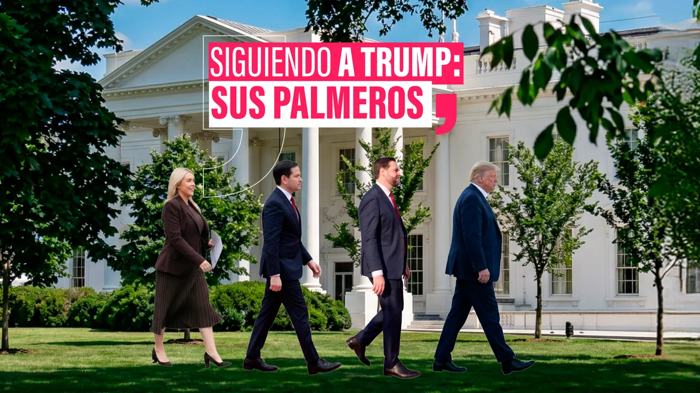 Karoline Leavitt, Marco Rubio y JD Vance siguiendo a Trump Karoline Leavitt, Marco Rubio y JD Vance siguiendo a Trump