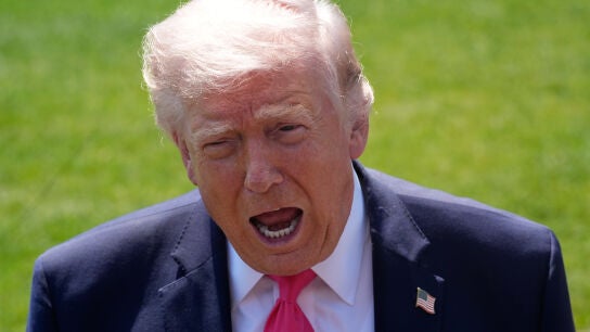 El presidente de Estados Unidos, Donald Trump, este jueves desde la Casa Blanca.