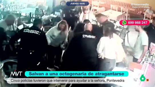 La se&ntilde;ora estaba disfrutando de una merienda de chocolate con churros junto a su hija cuando se atragant&oacute; con un de los dulces. Por fortuna, en la cafeter&iacute;a hab&iacute;a varios agentes de la Polic&iacute;a Nacional que acudieron en su ayuda. 